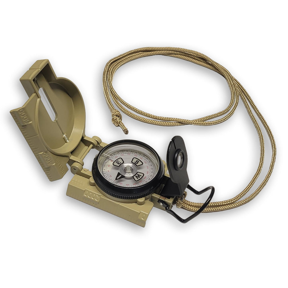 Scout™ Lensatic Compass - Traditional Phosphorescent Military Style with Nylon Carry Pouch