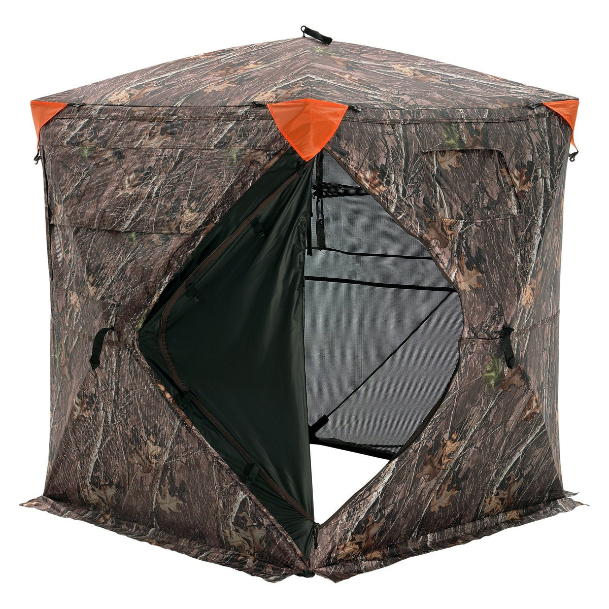 Hunting Blind, 270° See Through Ground Blind, 1-2 Person Pop Up Deer Blind for Hunting with Carrying Bag, Portable Resilient Hunting Tent, One-Way See-Through Mesh for Turkey and Deer Hunting