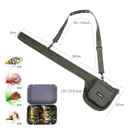 Canvas Portable Fly Fishing Rod Bag Reel Combo With Carry Case