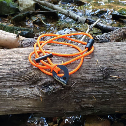 Emergency Fire Starter Necklace - Lightweight Mini Ferro Rod with Steel Claw Striker & Neck Lanyard
