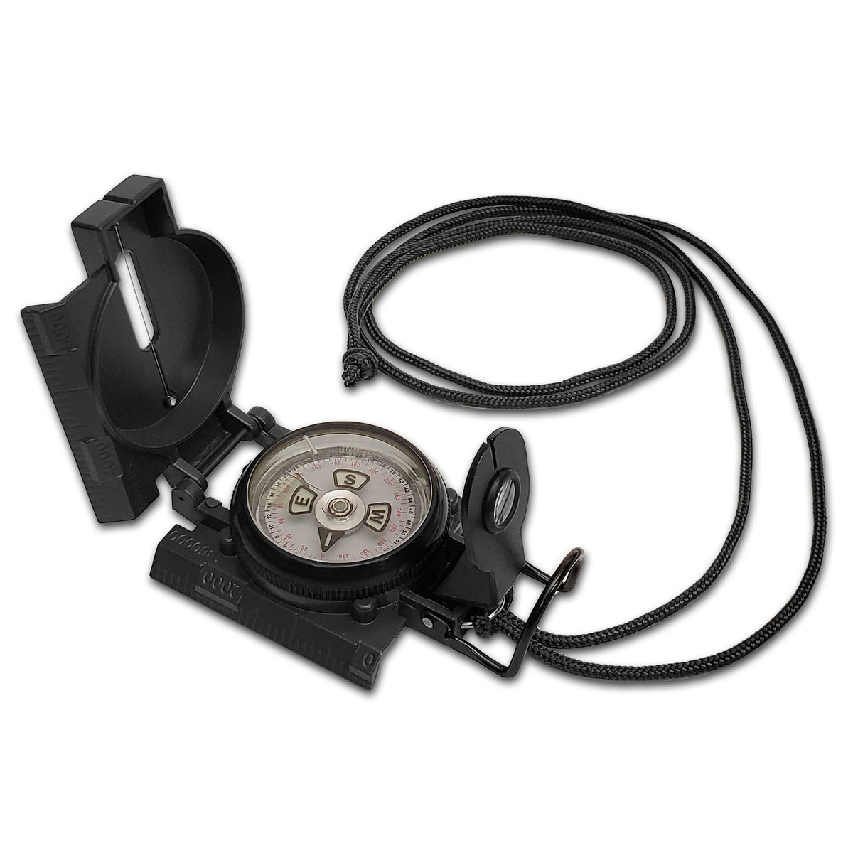 Scout™ Lensatic Compass - Traditional Phosphorescent Military Style - Black
