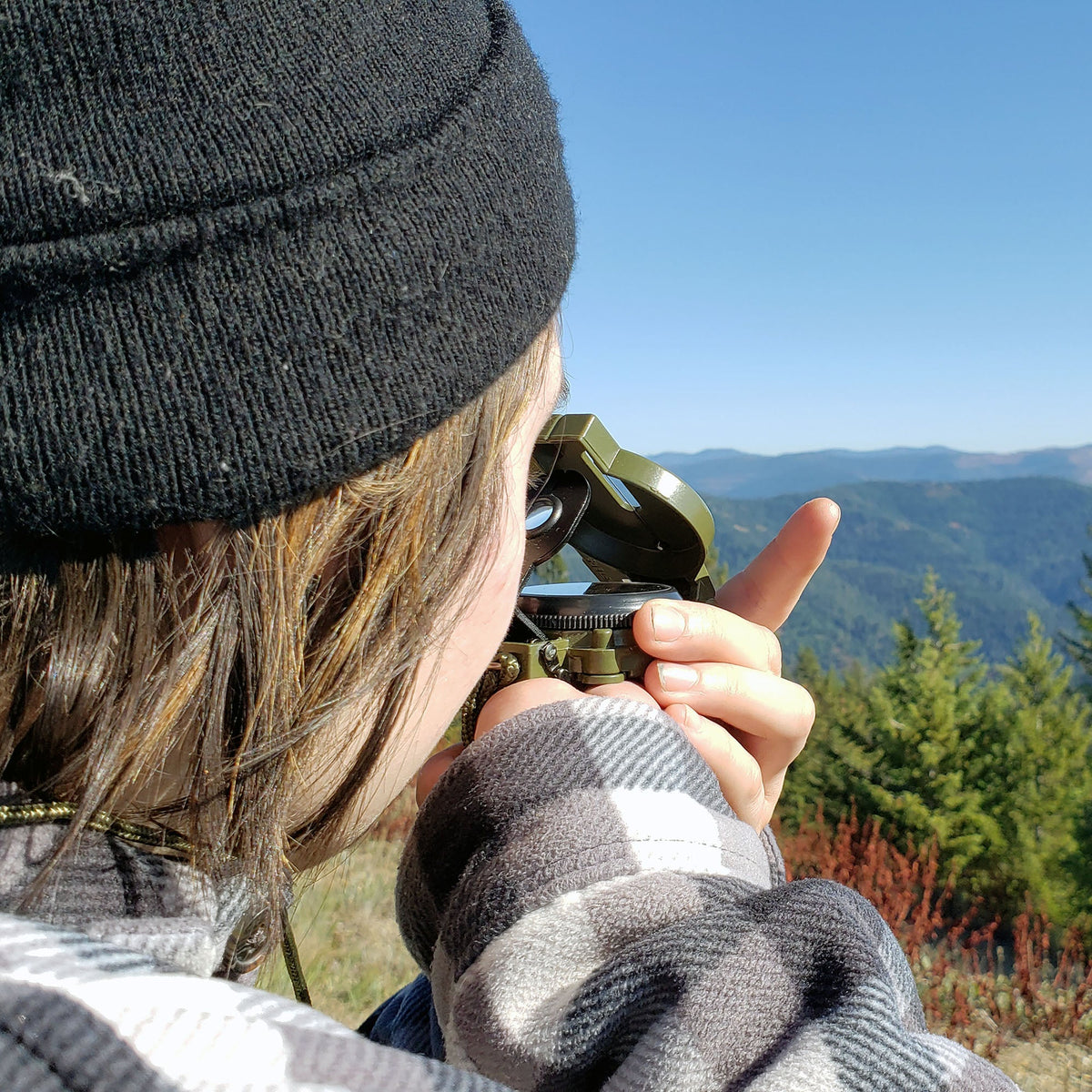 Scout™ Lensatic Compass - Traditional Phosphorescent Military Style with Nylon Carry Pouch