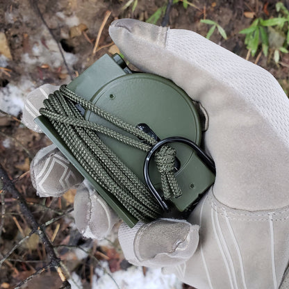 Scout™ Lensatic Compass - Traditional Phosphorescent Military Style with Nylon Carry Pouch