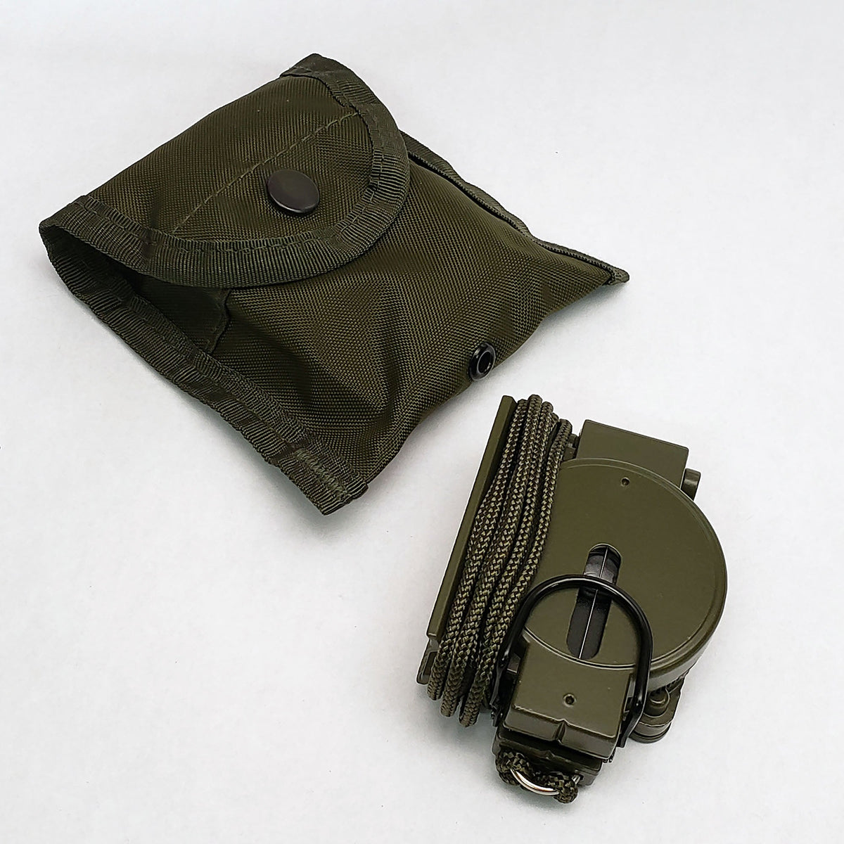 Scout™ Lensatic Compass - Traditional Phosphorescent Military Style with Nylon Carry Pouch