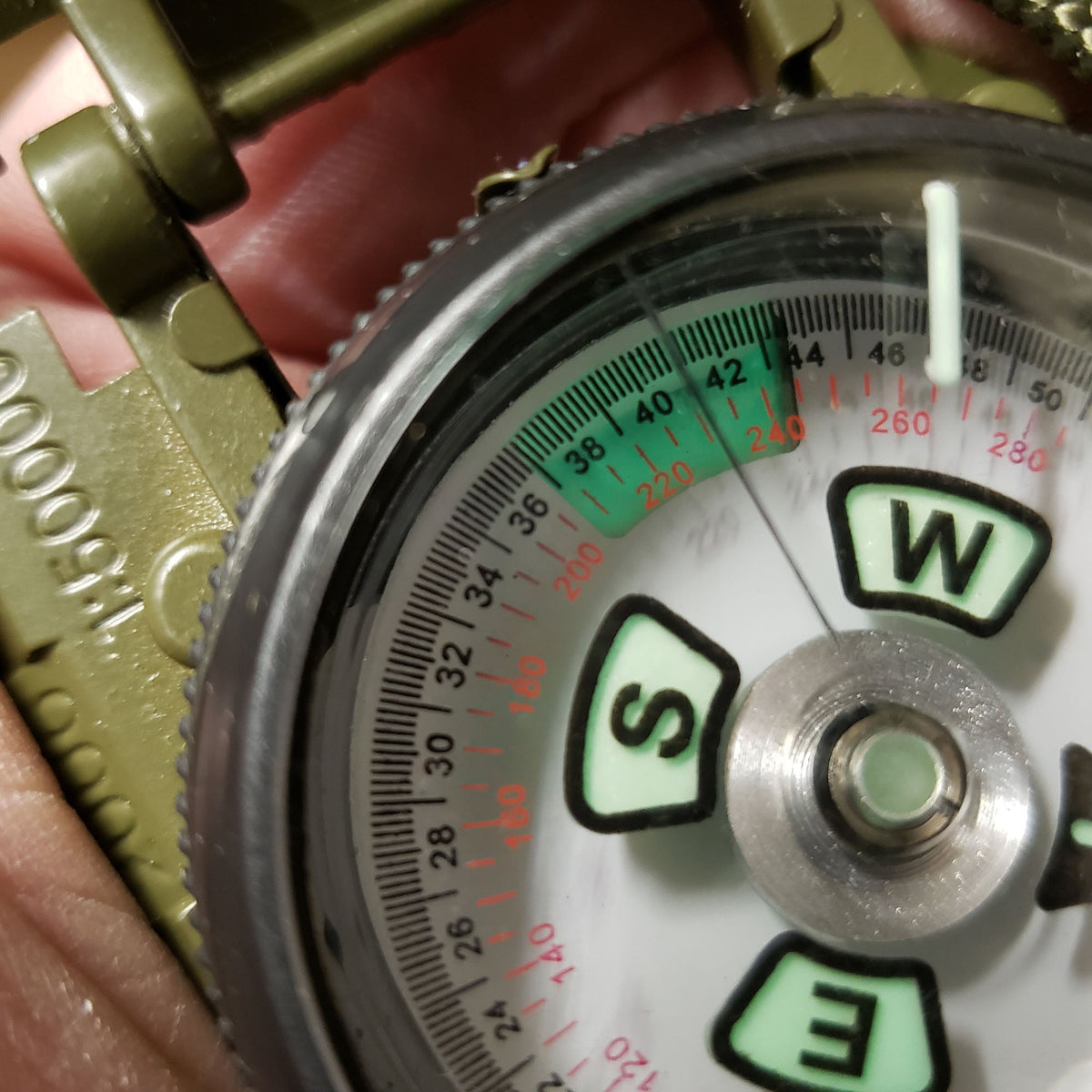 Scout™ Lensatic Compass - Traditional Phosphorescent Military Style with Nylon Carry Pouch