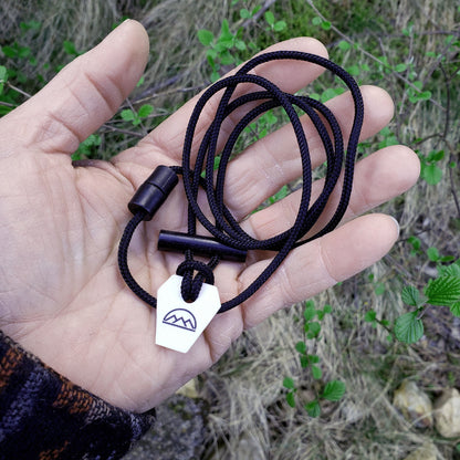 Emergency Fire Starter Necklace - Ultra Lightweight Mini Ferro Rod with Ceramic Striker & Neck Lanyard