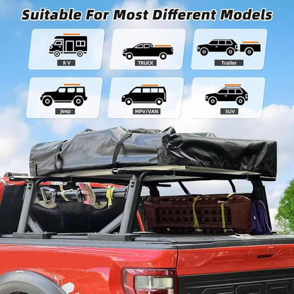 Summit Soft-Shell Aluminum Rooftop Tent With Ladder, LED Light Strip, And Memory Foam Mattress [2-3 Person] (SAK26814)