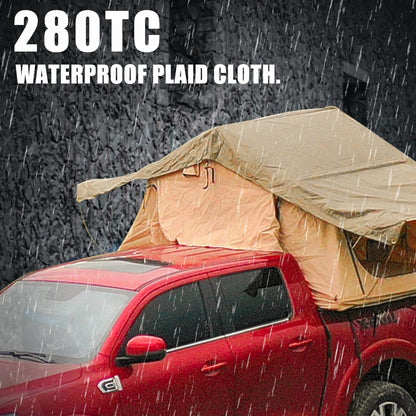 Summit Soft-Shell Aluminum Rooftop Tent With Ladder, LED Light Strip, And Memory Foam Mattress [2-3 Person] (SAK26814)