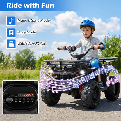 24V Electric Ride On Quad with LED Headlights