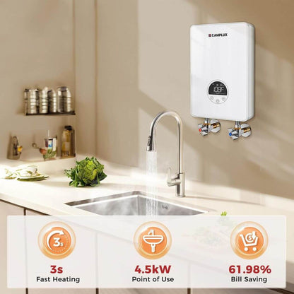 Camplux Electric Point of Use Tankless Hot Water Heater, 4.5kW at 110~120V