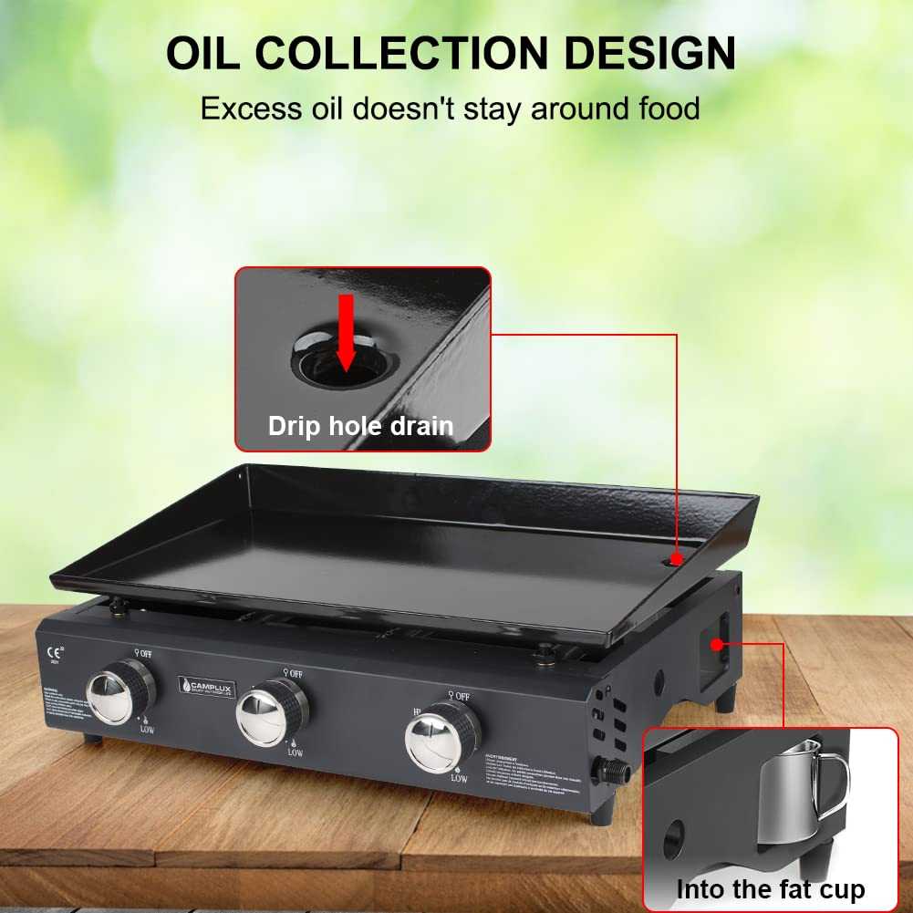 Camplux GP103B 3 Brenner Gasgrill Schwarz, 2220cm², ideal zum Kochen im Freien und Camping