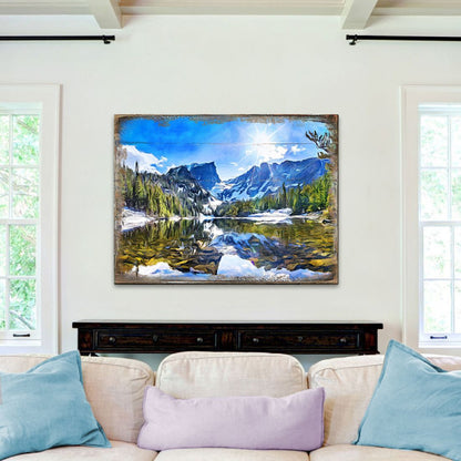 Forest Mountains Art Wooden Wall Art by Nature Wonders - Nature Wildlife Decor  - 95237B
