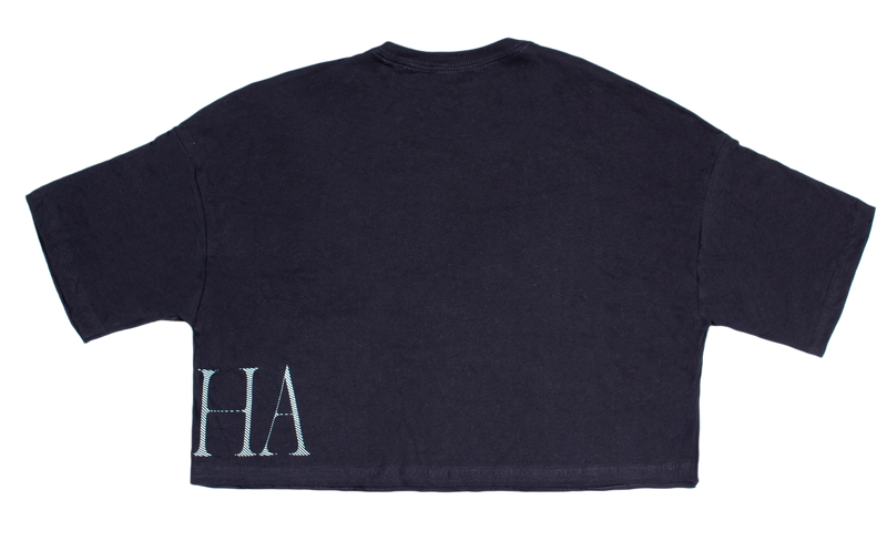 CAB W CROP ALOHA TEE BLK M
