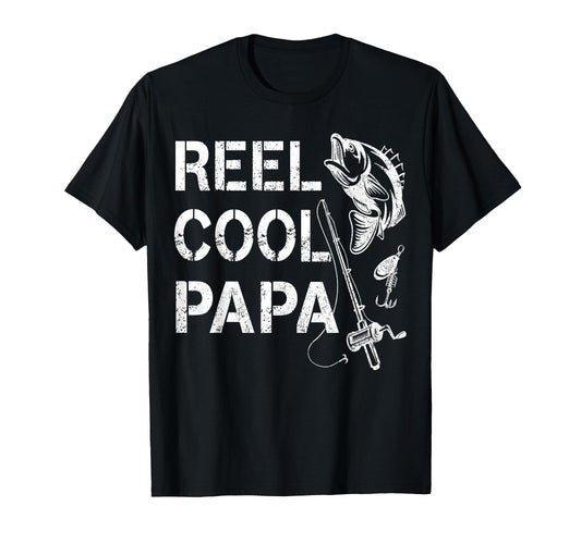 Reel Papa Fishing Dad Gifts Fathers Day T-Shirt - Trendy Graphic Unisex