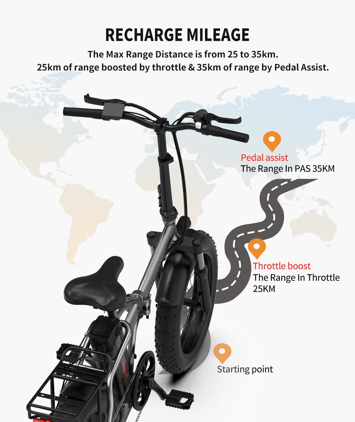 Foldable Electric Fat Tire Bike 20 Inch – Dual Disc Brakes with Fenders