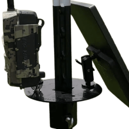 Patented T-Post Trail Camera & Solar Panel Mount — 1 Articulating Arm