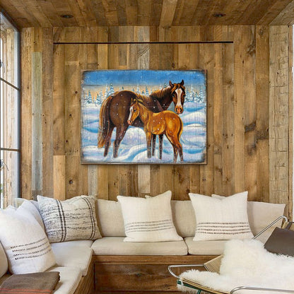 Horses Art Wooden Wall Art by Nature Wonders - Nature Wildlife Decor  - 95218B