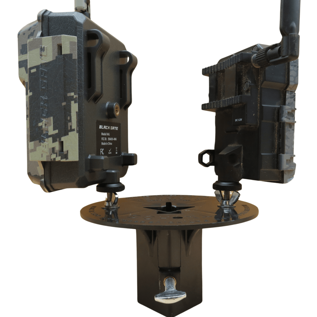 Patented T-Post Mount for 2 Trail Cameras — No Arms, Direct Mount