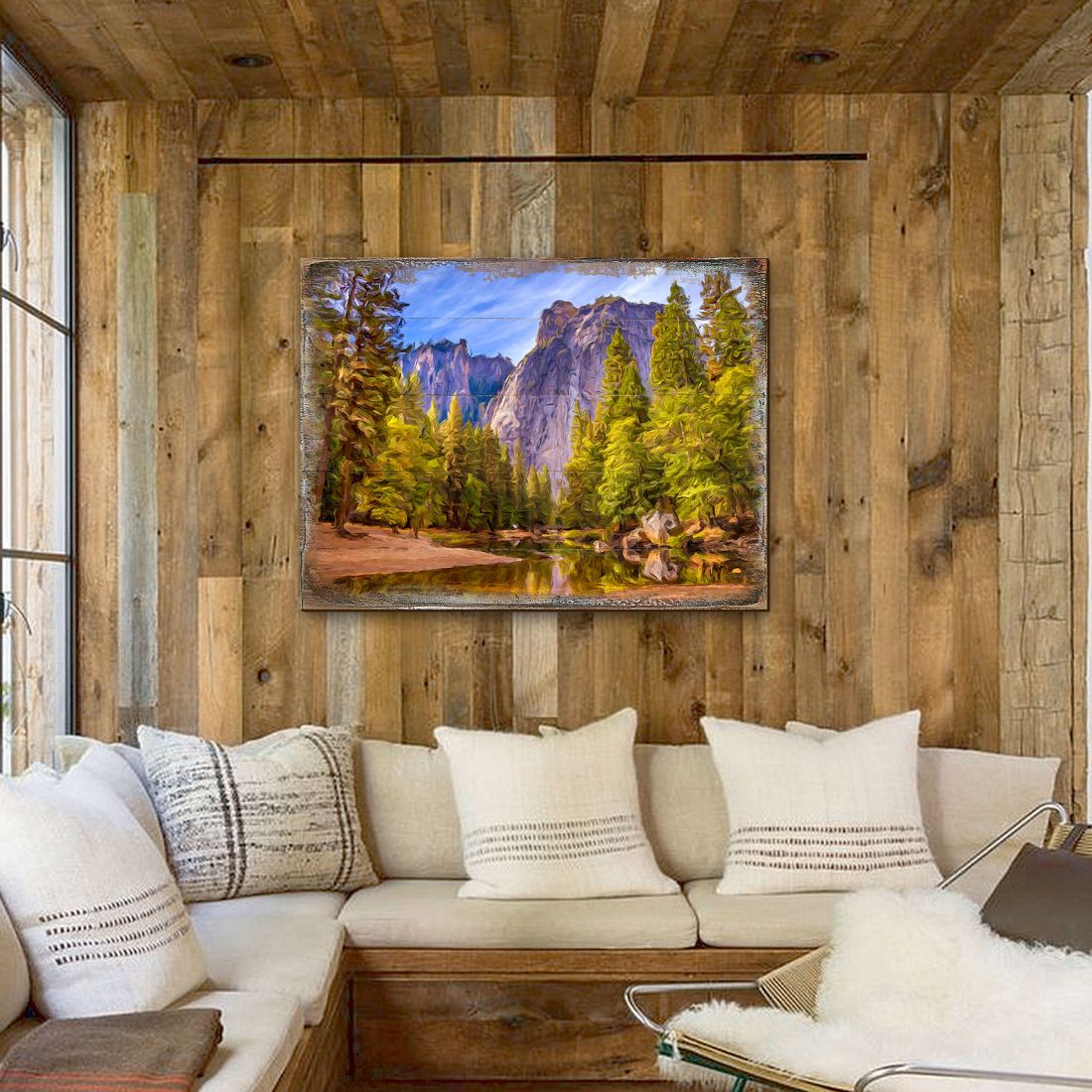 Forest Lake Art Wooden Wall Art by Nature Wonders - Nature Wildlife Decor  - 95238B