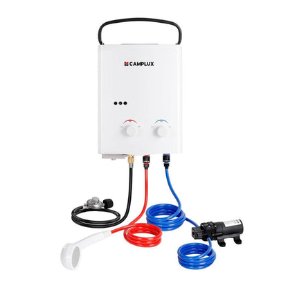 Camplux AY132GMAX Portable Propane Water Heater, Pump Stand Kit