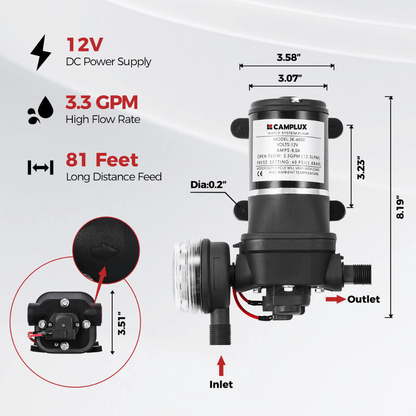 Camplux BD422P120 Propane Outdoor Water Heater Pump Kit
