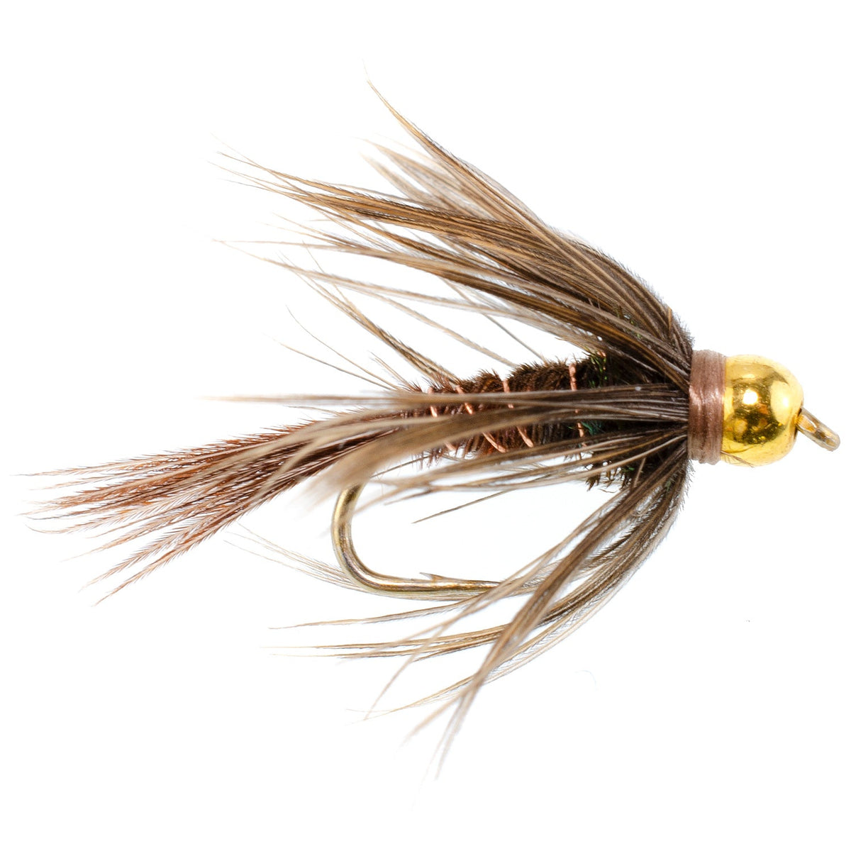 Soft Hackle Bead Head Pheasant Tail Nymph Fly - 12 Flies Size 18