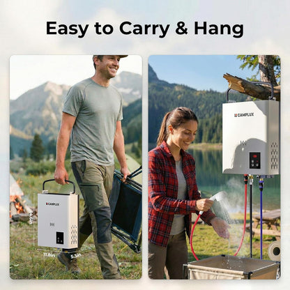 CAMPLUX F5 Ultra Thermostatic Portable Propane Water Heater, 1.32 GPM Camping Hot Water System