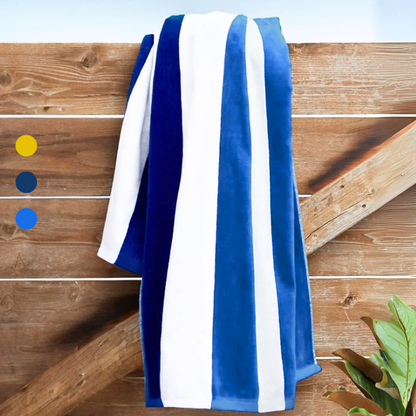 Standard Cabana Beach Towel: 100% Cotton Terry Velour