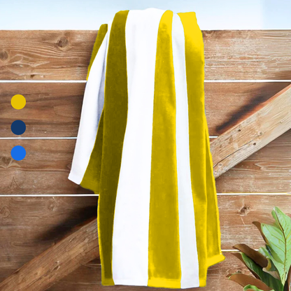 Standard Cabana Beach Towel: 100% Cotton Terry Velour