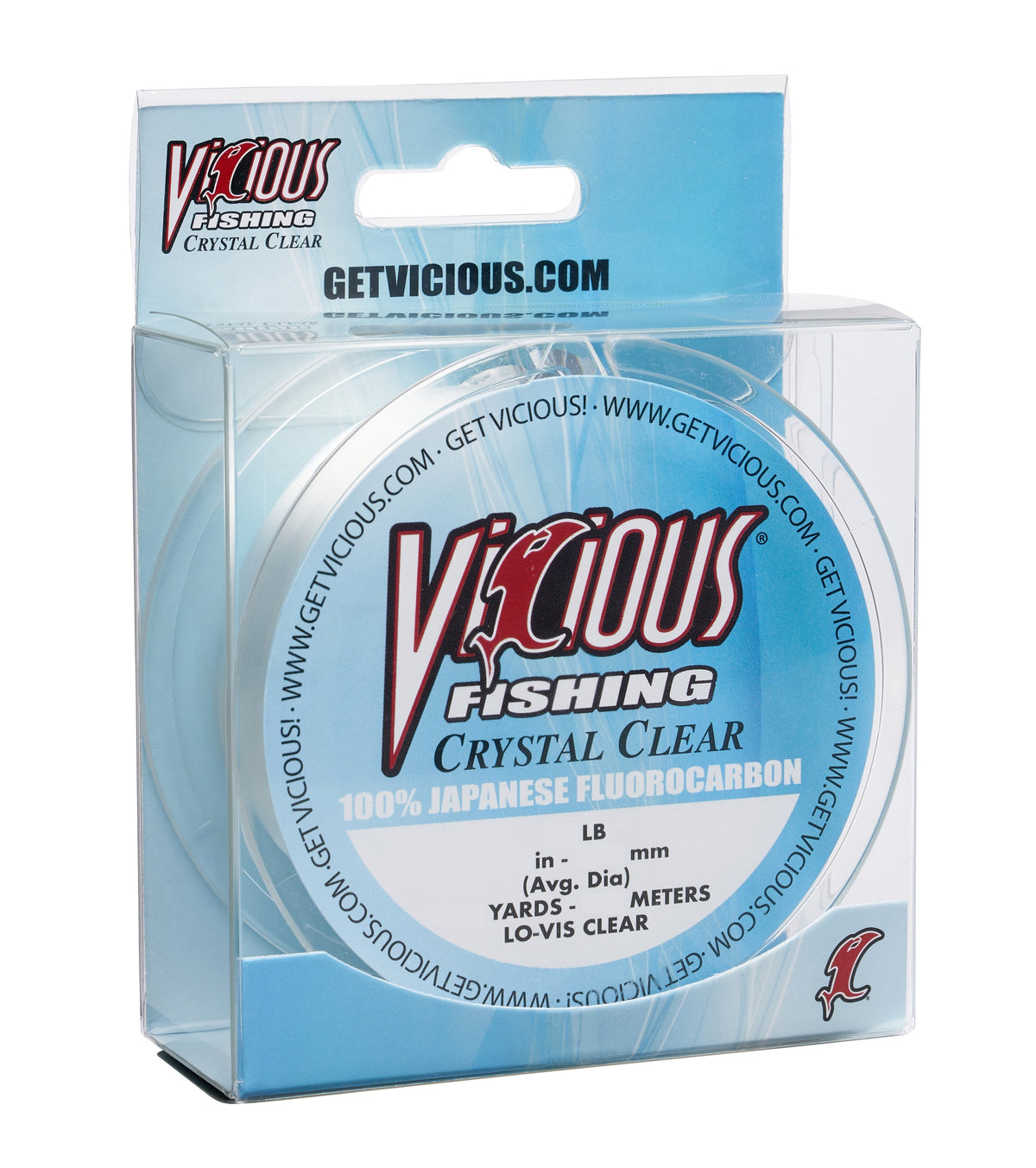Vicious Crystal Clear 100% Japanese Fluorocarbon - 8 Lb Test