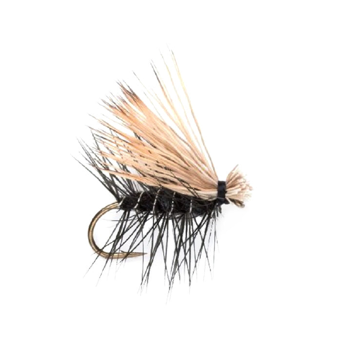 Black Elk Hair Caddis Classic Trout Dry Fly - 12 Flies Size 16