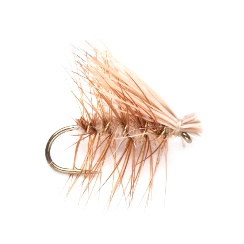 Tan Elk Hair Caddis Classic Trout Dry Fly - 12 Flies Size 12