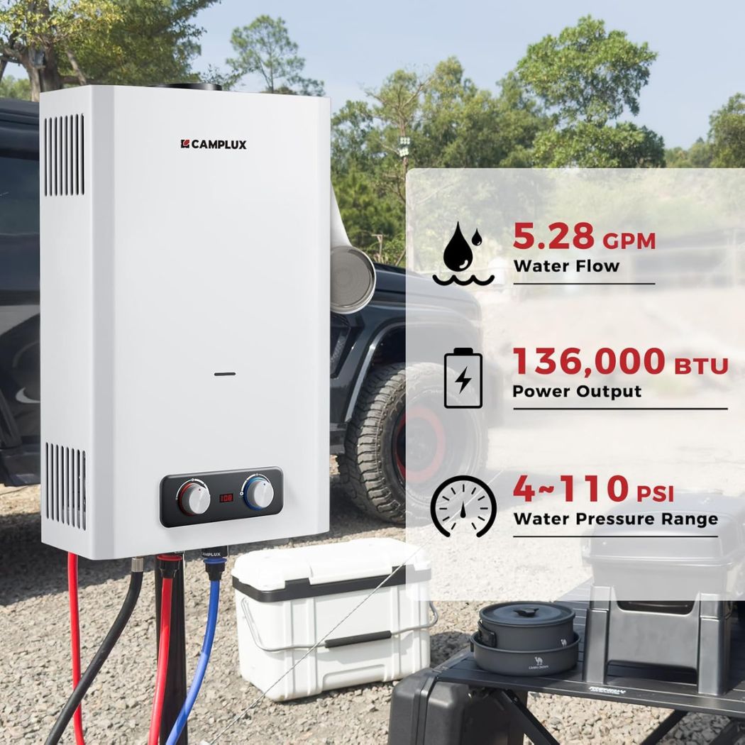 Camplux BD528 Glamping Water Heater Propane