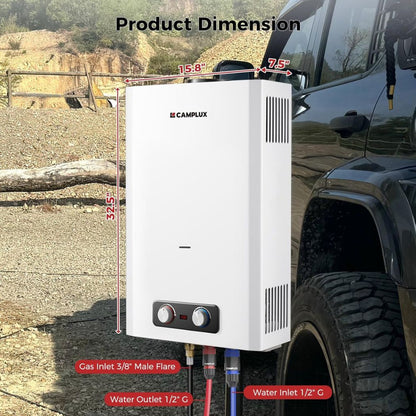 Camplux BD528 Glamping Water Heater Propane