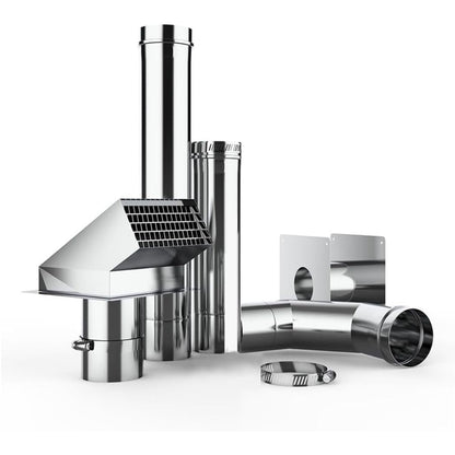 CAMPLUX 3" Horizontal Stainless Steel Vent Pipe Kit for Indoor Gas Tankless Water Heater