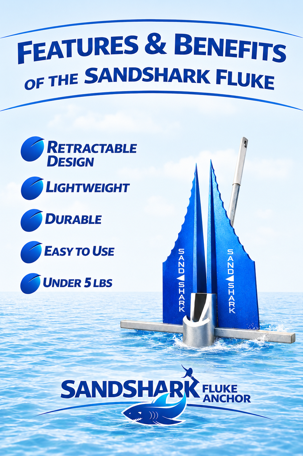 Fluke Anchor - Retractable Shaft (5lbs)