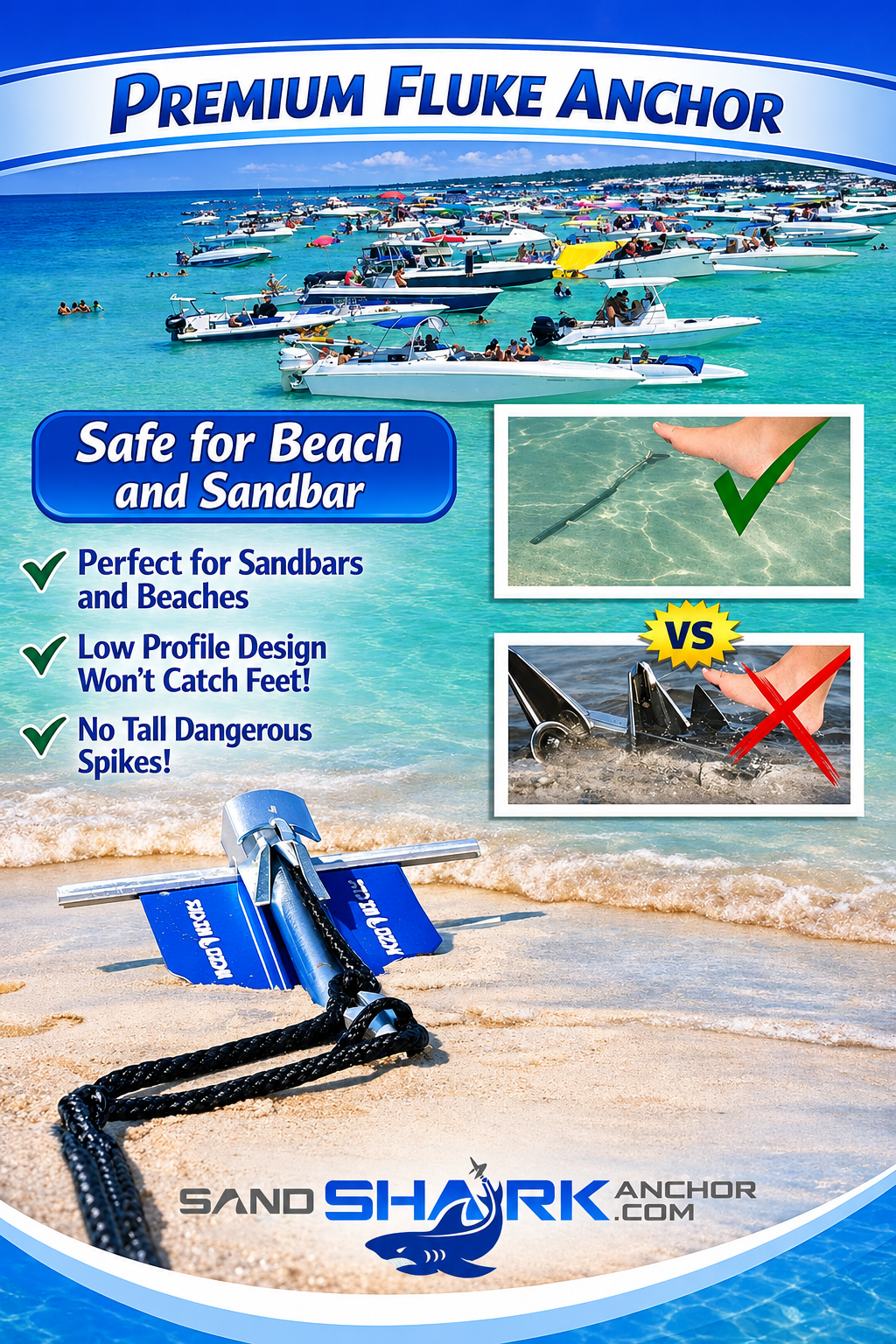 Fluke Anchor - Retractable Shaft (5lbs)