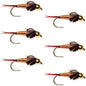 Barbless Bead Head Copper John Nymph Fly - 6 Flies Size 16