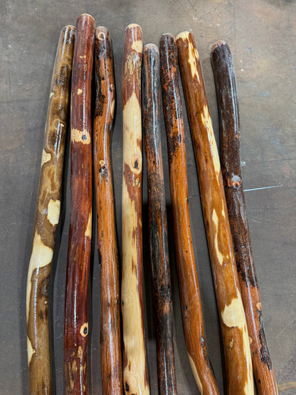 Handmade Ozark Hardwood Hiking Stick – Wooden Walking Stick (36"–72") – Heavy-Duty Trekking Staff for Hiking, Backpacking & Trail Support – Made in USA