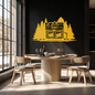 Mountain Log Cabin Metal Wall Art – Nature Inspired Outdoor Wall Decor for Home & Lodge- KAF640