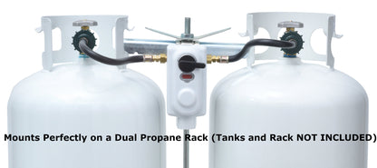 Flame King 2-Stage Auto Changeover LP Propane Gas Regulator with Two 18-inch Pigtails for RVs, Vans, Trailers