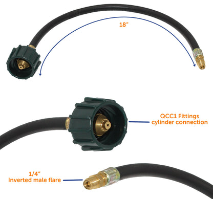 Flame King 2-Stage Auto Changeover LP Propane Gas Regulator with Two 18-inch Pigtails for RVs, Vans, Trailers