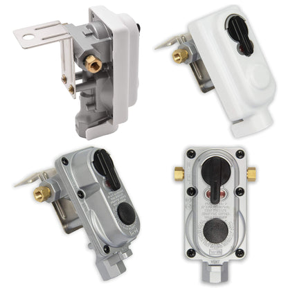 Flame King 2-Stage Auto Changeover LP Propane Gas Regulator with Two 18-inch Pigtails for RVs, Vans, Trailers