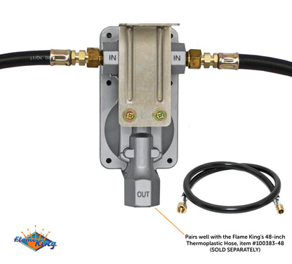 Flame King 2-Stage Auto Changeover LP Propane Gas Regulator with Two 18-inch Pigtails for RVs, Vans, Trailers