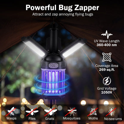 Outdoor Bug Zapper with Foldable Camping Lantern USB