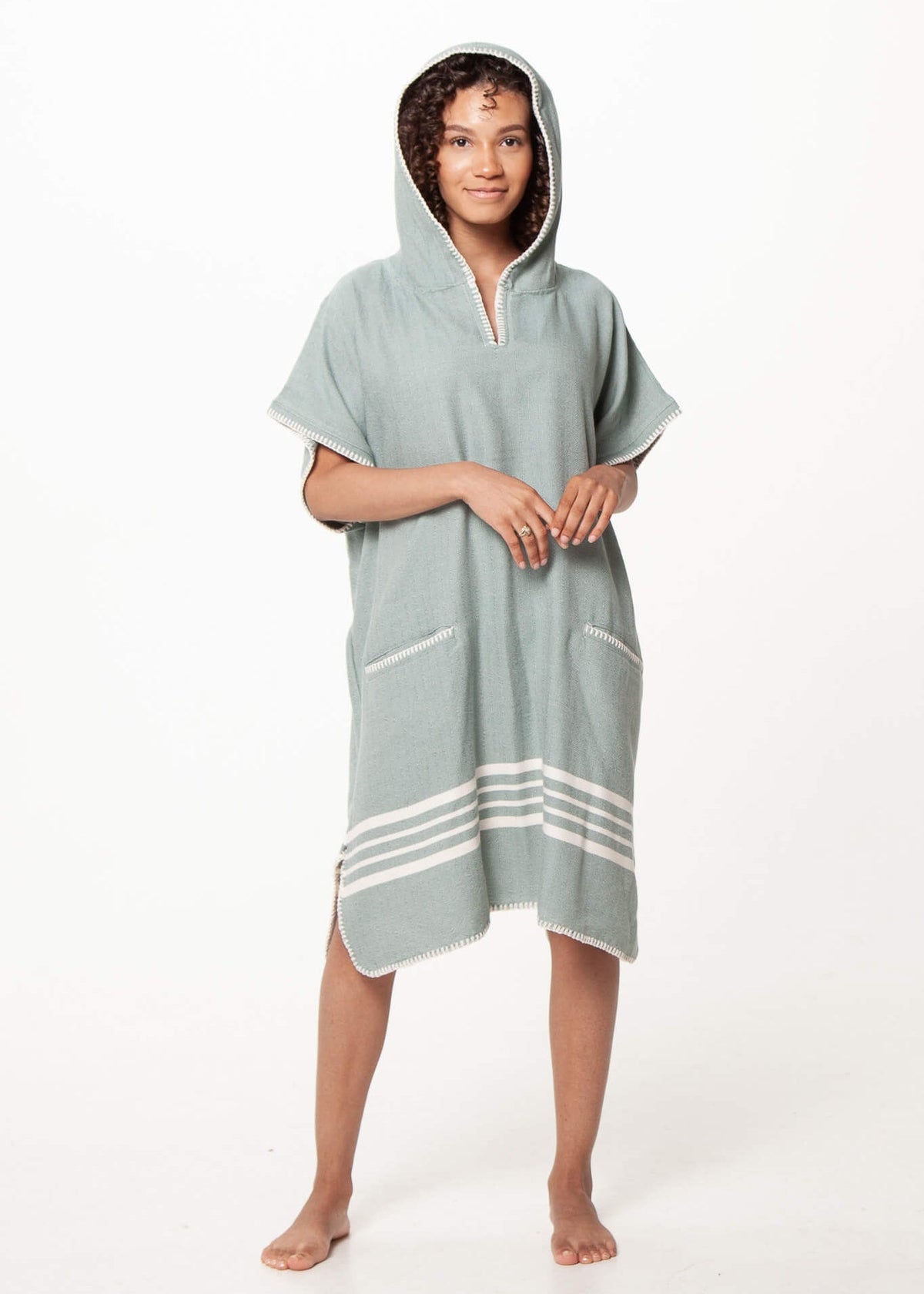 Beach Cover Up, Poncho with Hood