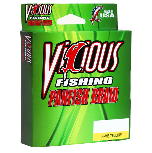 Vicious Panfish Hi-Vis Yellow Braid - 7 Lb Test