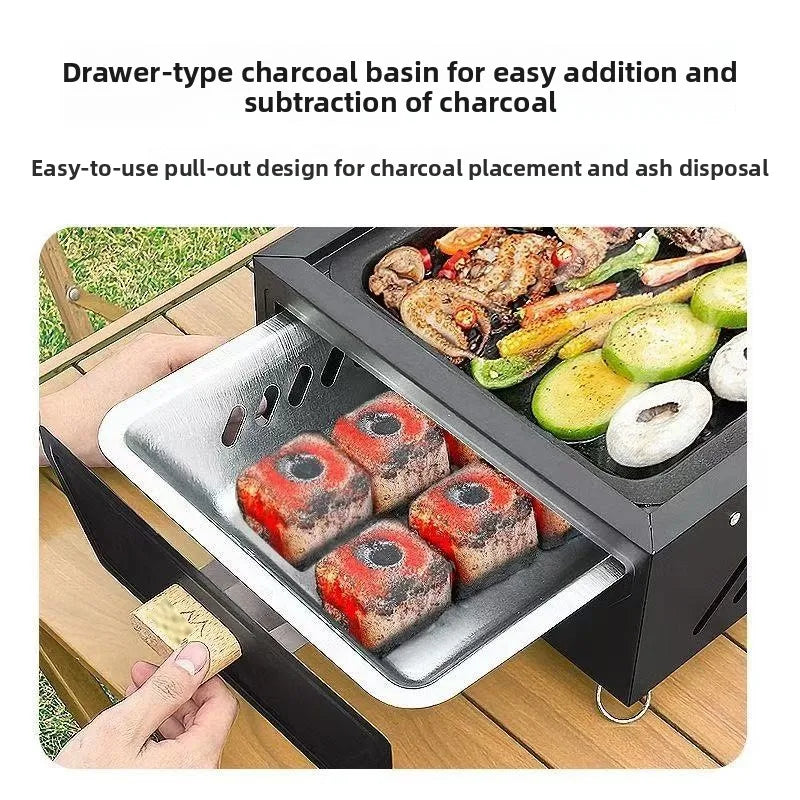 Camping Courtyard BBQ Grill Outdoor Portable Charcoal Barbecue Rack