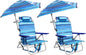 Backpack Beach Chair with Adjustable Umbrella, Folding Lounge Chair for Adults, Includes Cup Holder