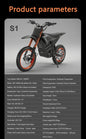 S1 E-Bike Off-Road Electric Bike with 14 Inch Front 12 Inch Rear Tires 3000W 3500W DC Motor 60V 27Ah Battery 130KG Max Load